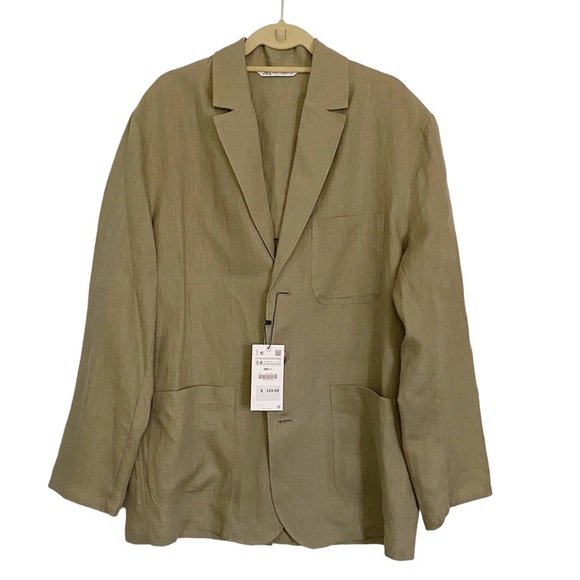 Zara Jackets & Coats Nwt Zara Regular Fit Unconstructed Linen